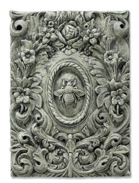 Cast stone outdoor art Floral Bee Plaque Wall Decor cement